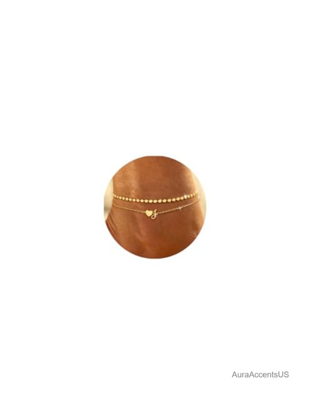 Initial Anklets for Women Waterproof 14K Gold Plated Layered Anklets Non